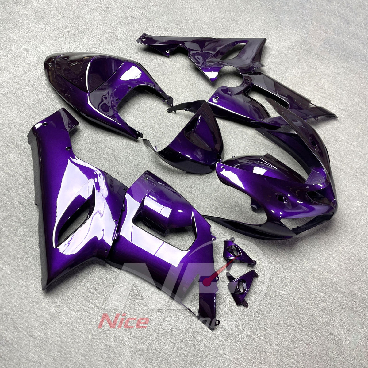 Kawasaki ZX6R 2005-2006 Purple bodywork - angled view