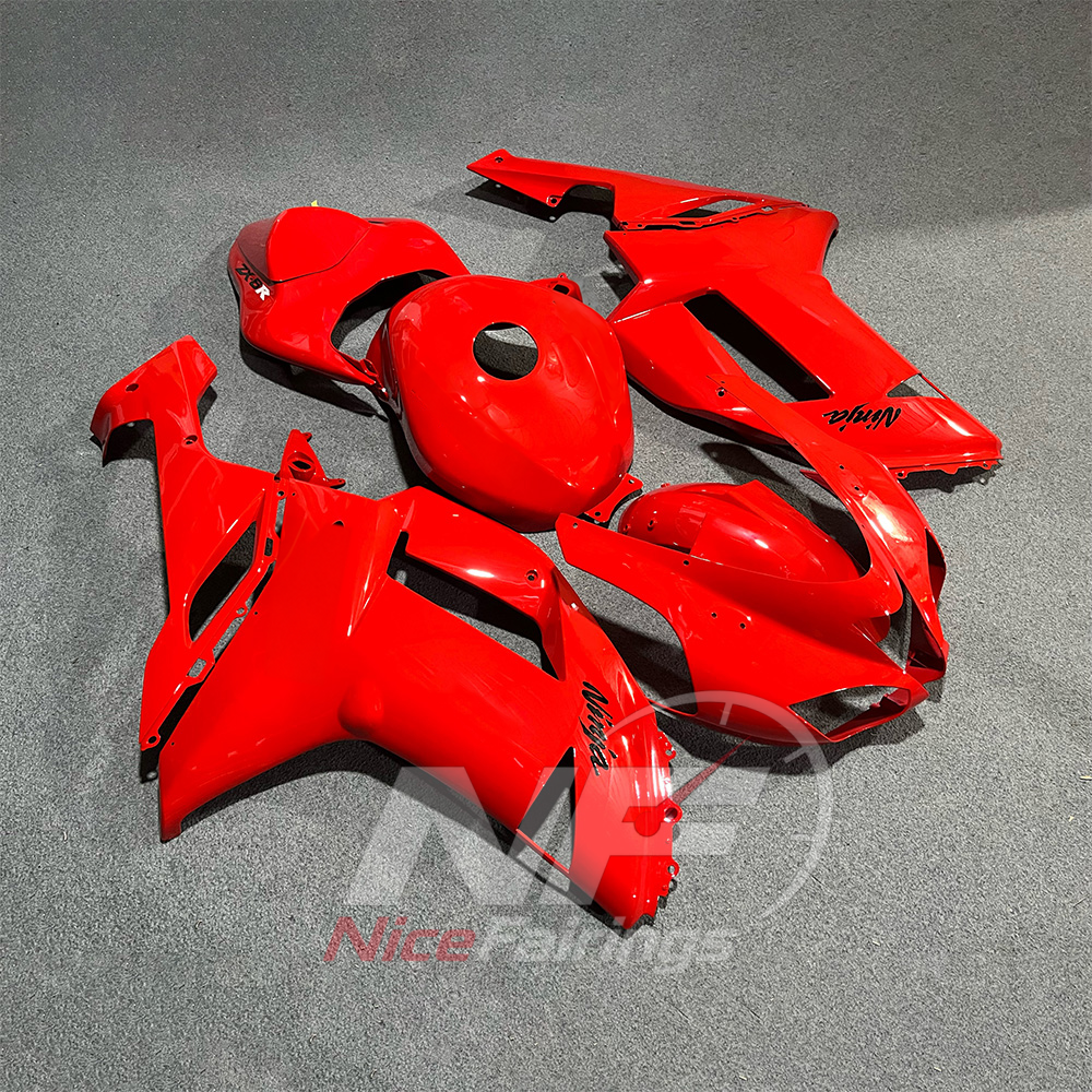 Kawasaki ZX6R 2007-2008 Red body panels - angled view