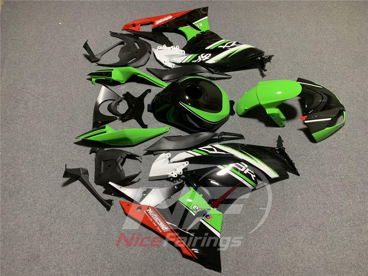 Fairings Kit Fits 2009-2012 KAWASAKI ZX6R - ABS Injection Bodywork | NiceFairings - side angle image