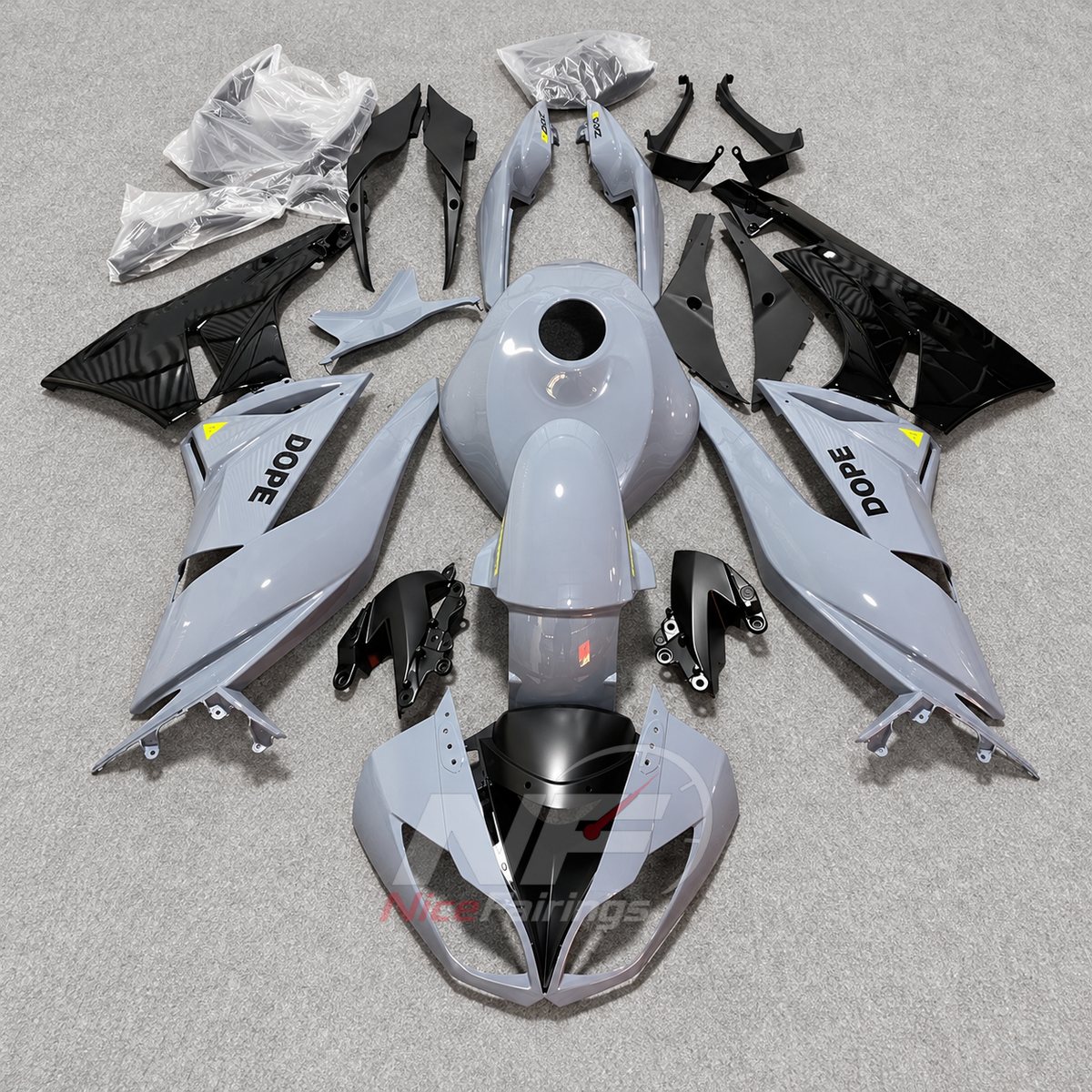 Kawasaki ZX6R 2009-2012 - Gray lettered panels - paint design NO.6 option image