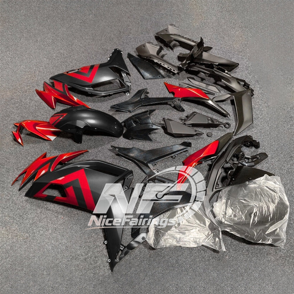 For KAWASAKI Ninja 650 ER-6F 2020-2026 Red Black Custom Painted Motorcycle Fairings Kit | NiceFairings - front angle image