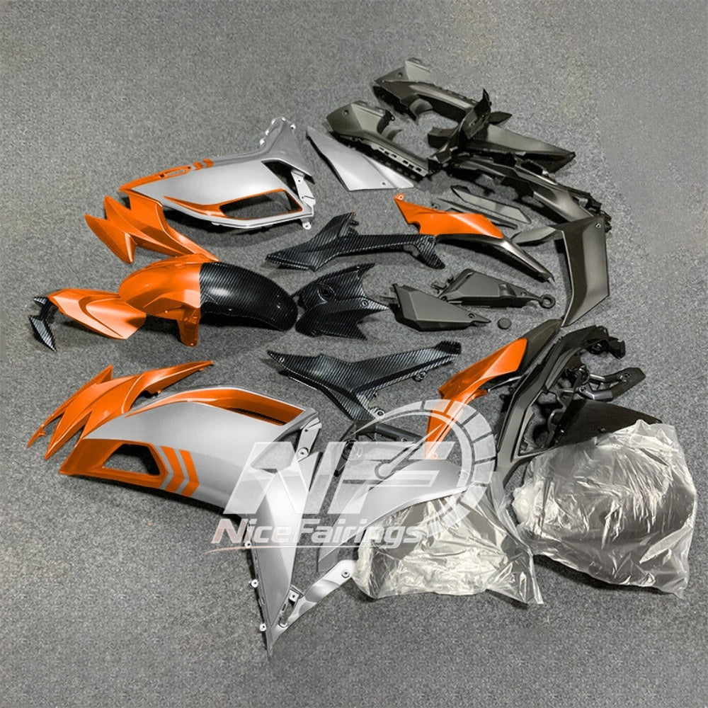For KAWASAKI Ninja 650 ER-6F 2020-2026 Orange Black ABS Fairing Kit Complete Bodywork Panels | NiceFairings - front angle image