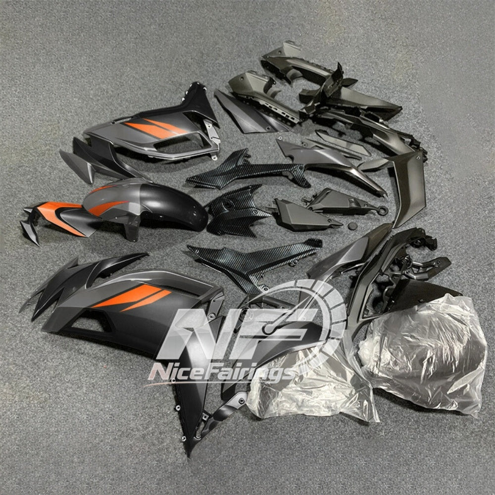 For KAWASAKI Ninja 650 ER-6F 2020-2026 Orange Black Injection Molded Fairing Kit Bodywork Set | NiceFairings - front angle image