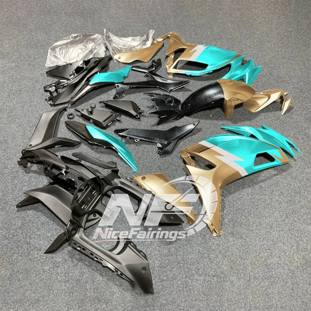 For KAWASAKI Ninja 650 ER-6F 2020-2026 Green Black Injection Molded Fairing Kit Bodywork Set | NiceFairings - front angle image