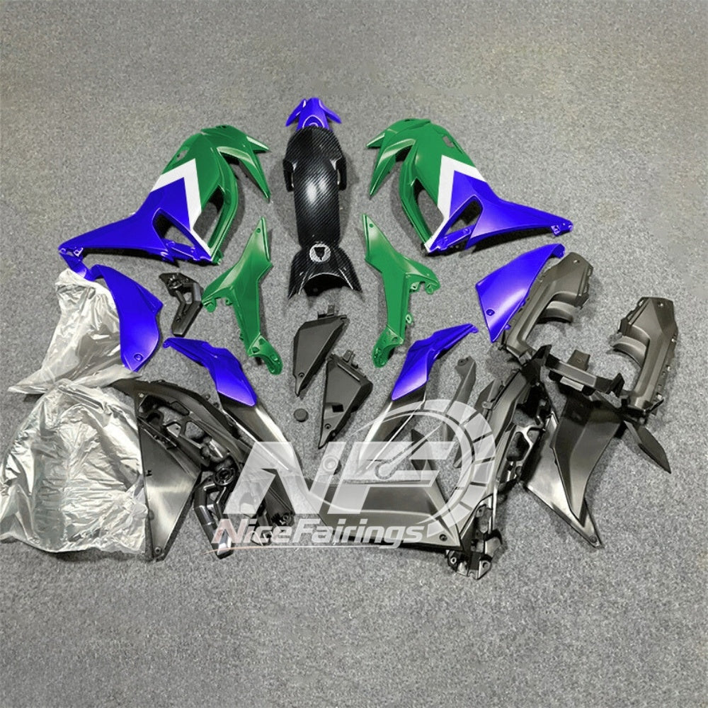 For KAWASAKI Ninja 650 ER-6F 2020-2026 Blue Black ABS Fairing Kit Complete Bodywork Panels | NiceFairings - front angle image