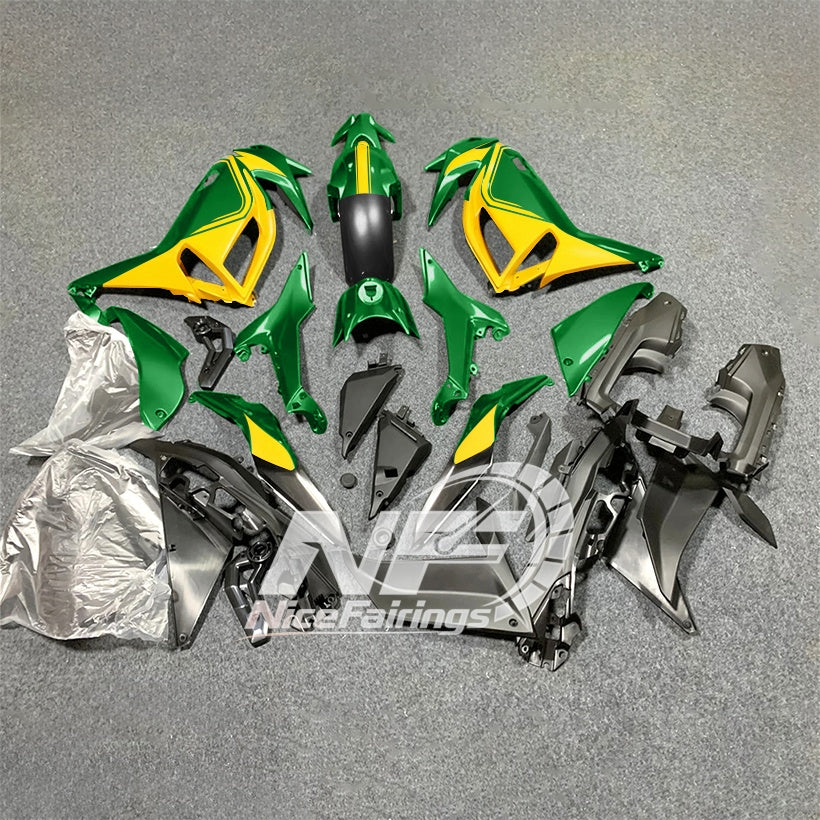For KAWASAKI Ninja 650 ER-6F 2020-2026 Green Black Injection Molded Fairing Kit Bodywork Set | NiceFairings - front angle image