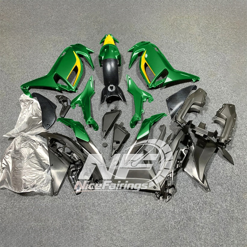 For KAWASAKI Ninja 650 ER-6F 2020-2026 Green Black Sportbike Fairings Kit Replacement Cowling | NiceFairings - front angle image