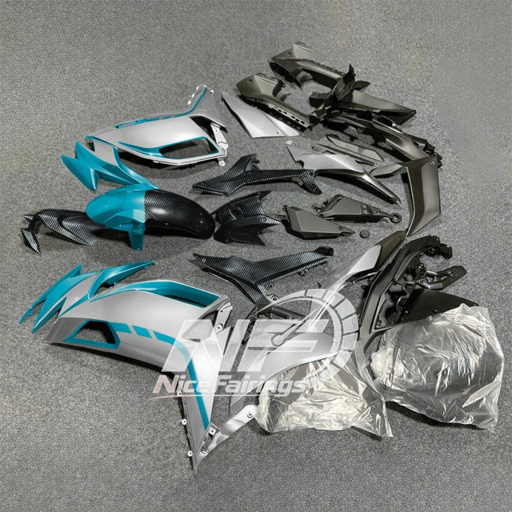 For KAWASAKI Ninja 650 ER-6F 2020-2026 Blue Black ABS Fairing Kit Complete Bodywork Panels | NiceFairings - front angle image