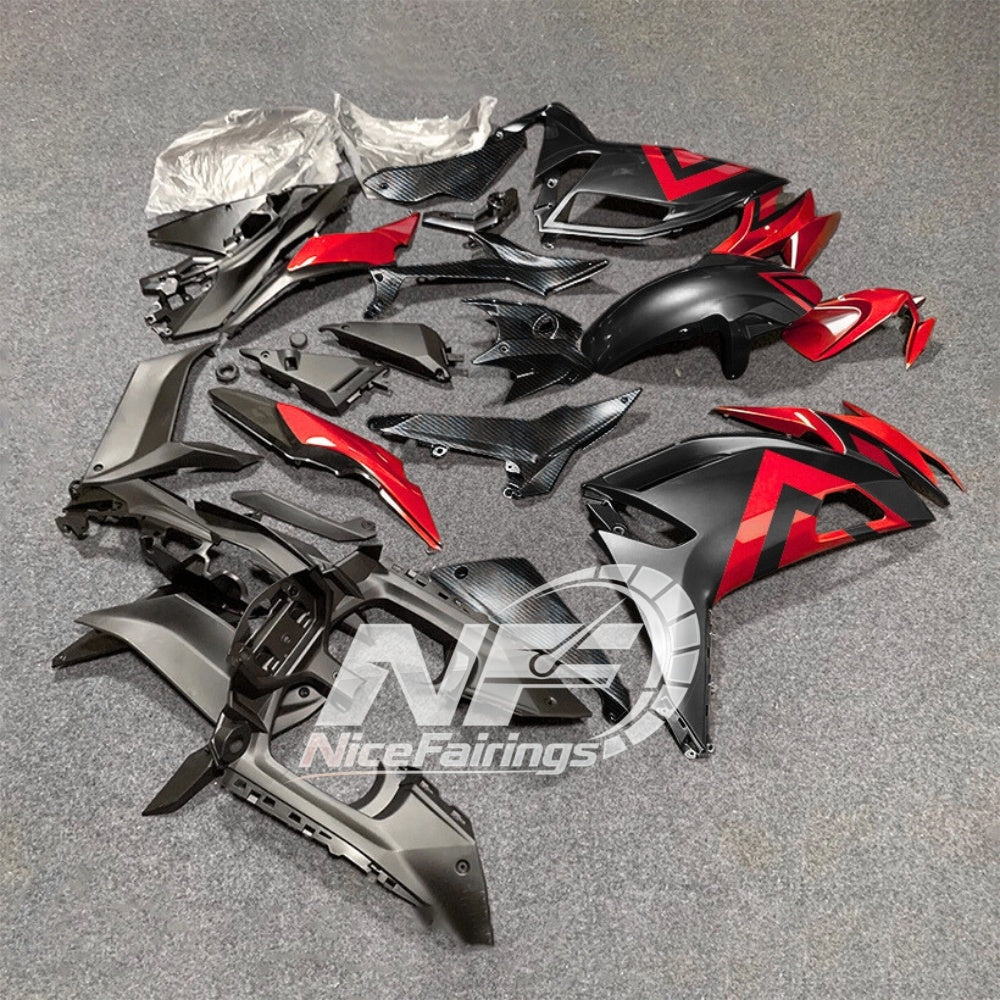 For KAWASAKI Ninja 650 ER-6F 2020-2026 Red Black Custom Painted Motorcycle Fairings Kit | NiceFairings - side angle image