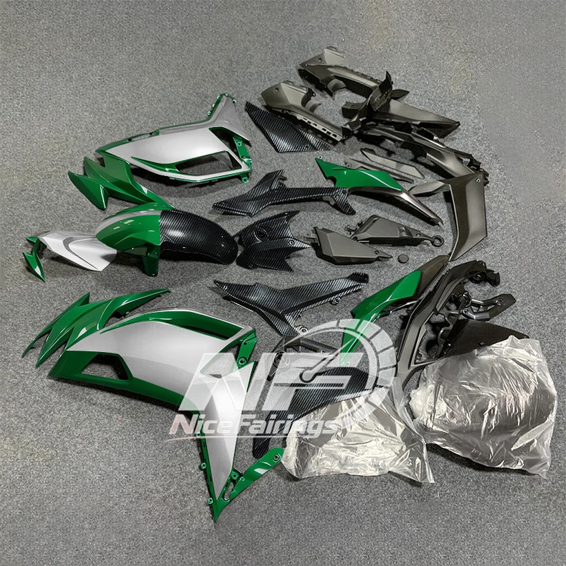 For KAWASAKI Ninja 650 ER-6F 2020-2026 Green Black Aftermarket ABS Fairing Kit Full Bodywork | NiceFairings - side angle image