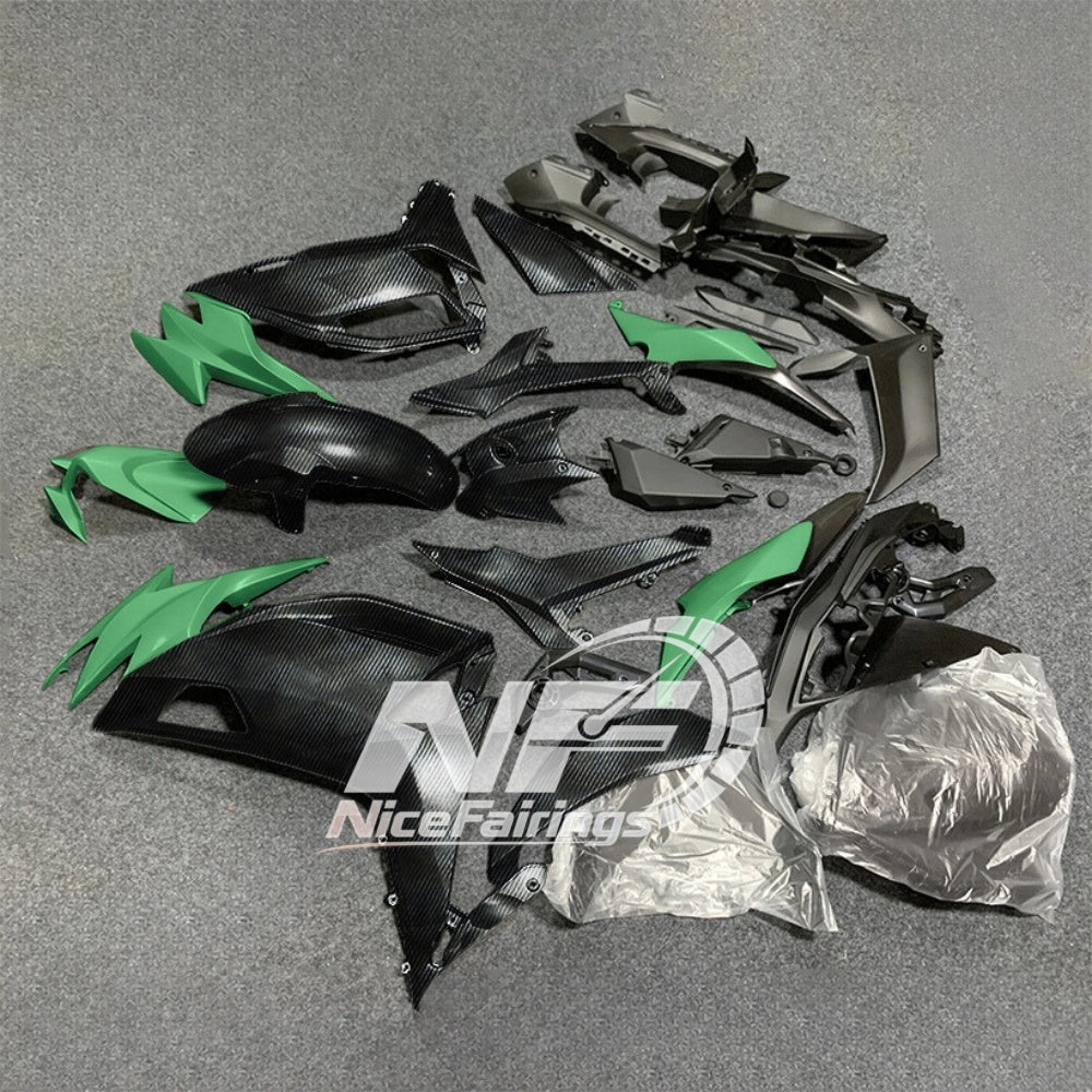 For KAWASAKI Ninja 650 ER-6F 2020-2026 Green Black Aftermarket ABS Fairing Kit Full Bodywork | NiceFairings - side angle image