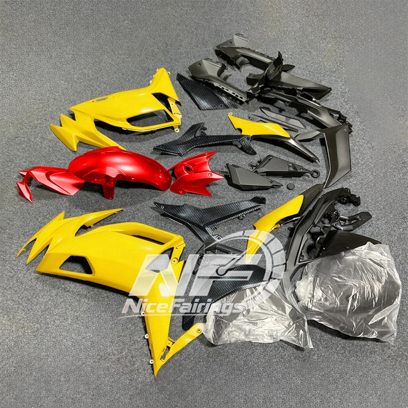 For KAWASAKI Ninja 650 ER-6F 2020-2026 Yellow Black Custom Painted Motorcycle Fairings Kit | NiceFairings - side angle image