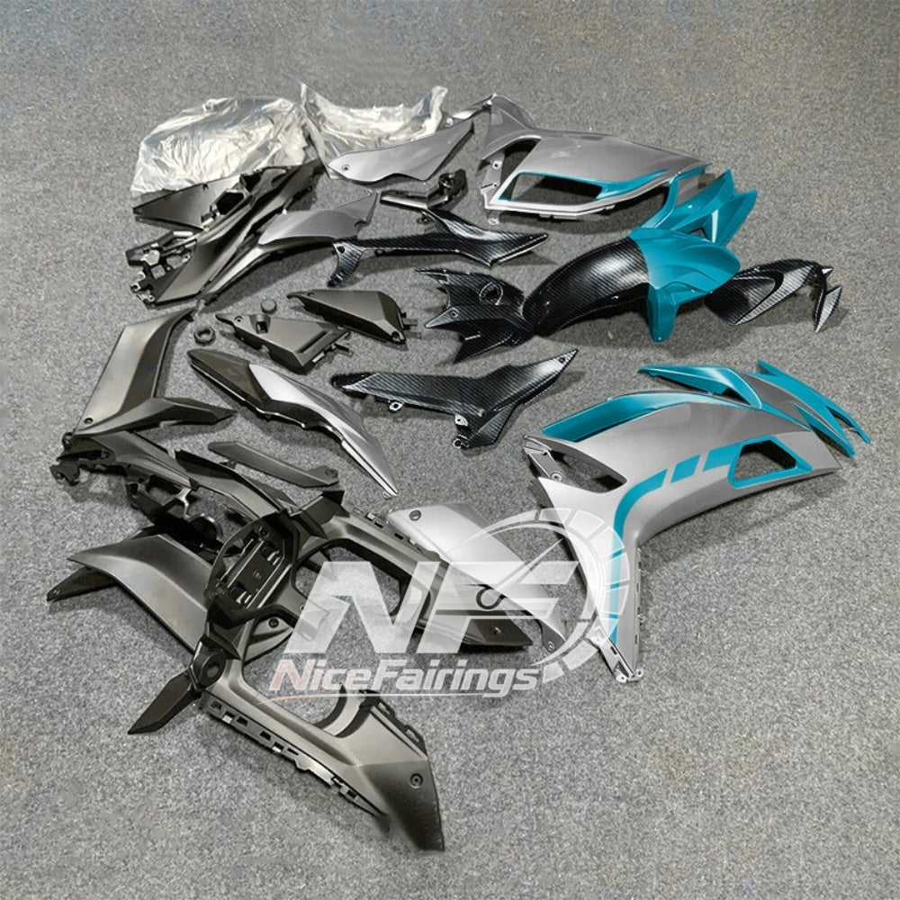 For KAWASAKI Ninja 650 ER-6F 2020-2026 Blue Black ABS Fairing Kit Complete Bodywork Panels | NiceFairings - side angle image