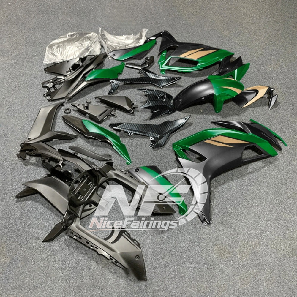 For KAWASAKI Ninja 650 ER-6F 2020-2026 Green Black Aftermarket ABS Fairing Kit Full Bodywork | NiceFairings - side angle image