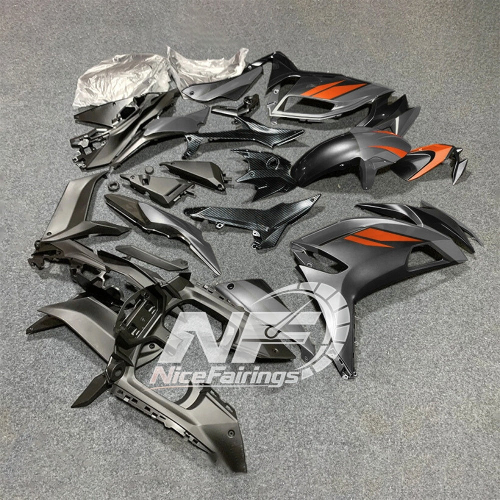 For KAWASAKI Ninja 650 ER-6F 2020-2026 Orange Black Injection Molded Fairing Kit Bodywork Set | NiceFairings - side angle image