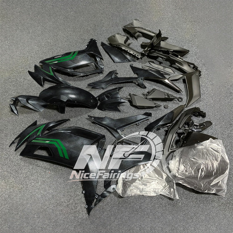 For KAWASAKI Ninja 650 ER-6F 2020-2026 Green Black ABS Fairing Kit Complete Bodywork Panels | NiceFairings - side angle image