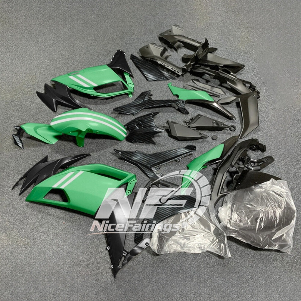 For KAWASAKI Ninja 650 ER-6F 2020-2026 Green Black Injection Molded Fairing Kit Bodywork Set | NiceFairings - side angle image