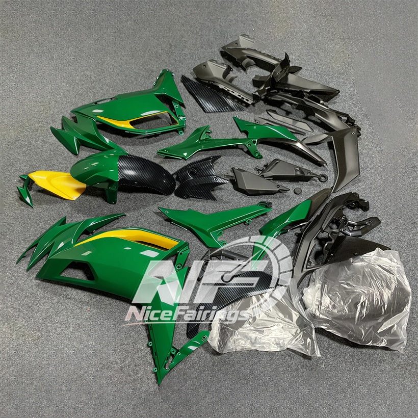 For KAWASAKI Ninja 650 ER-6F 2020-2026 Green Black Sportbike Fairings Kit Replacement Cowling | NiceFairings - side angle image