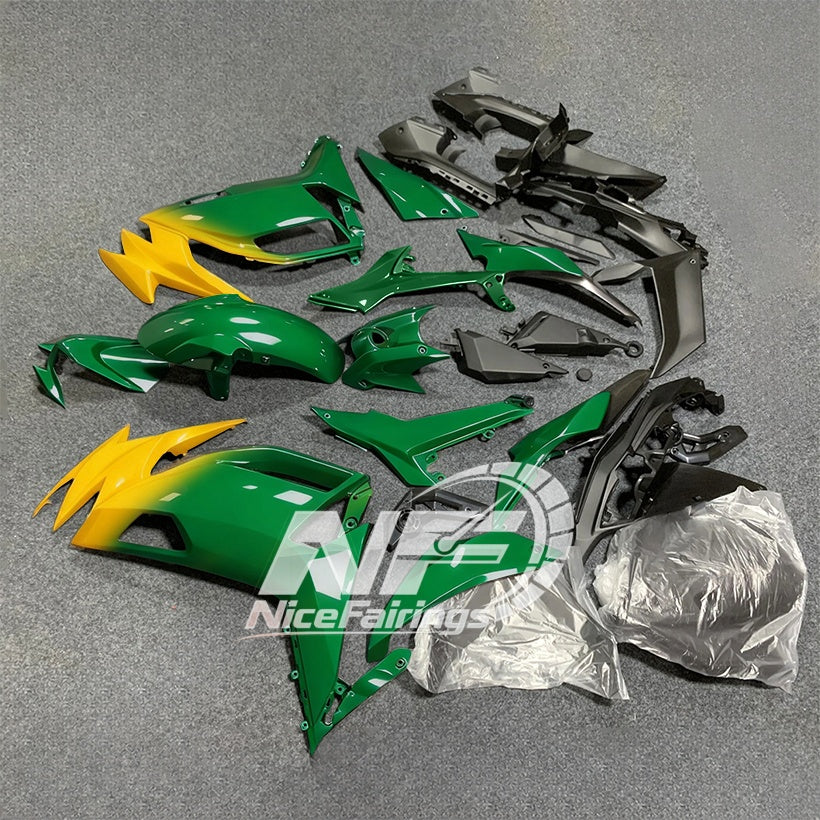 For KAWASAKI Ninja 650 ER-6F 2020-2026 Green Black Aftermarket ABS Fairing Kit Full Bodywork | NiceFairings - side angle image
