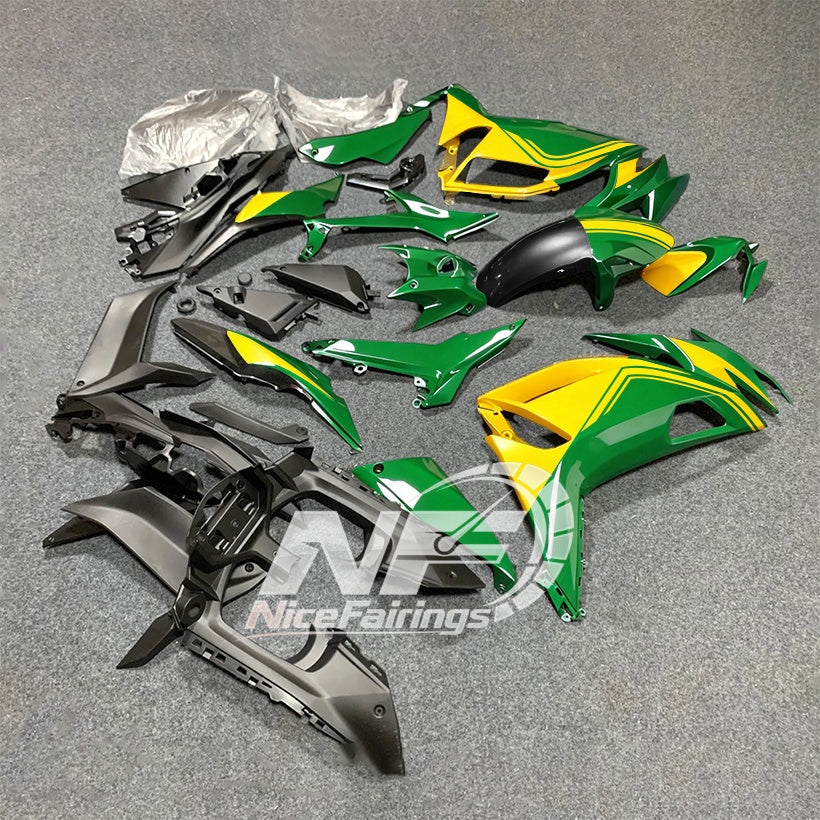 For KAWASAKI Ninja 650 ER-6F 2020-2026 Green Black Injection Molded Fairing Kit Bodywork Set | NiceFairings - rear angle image