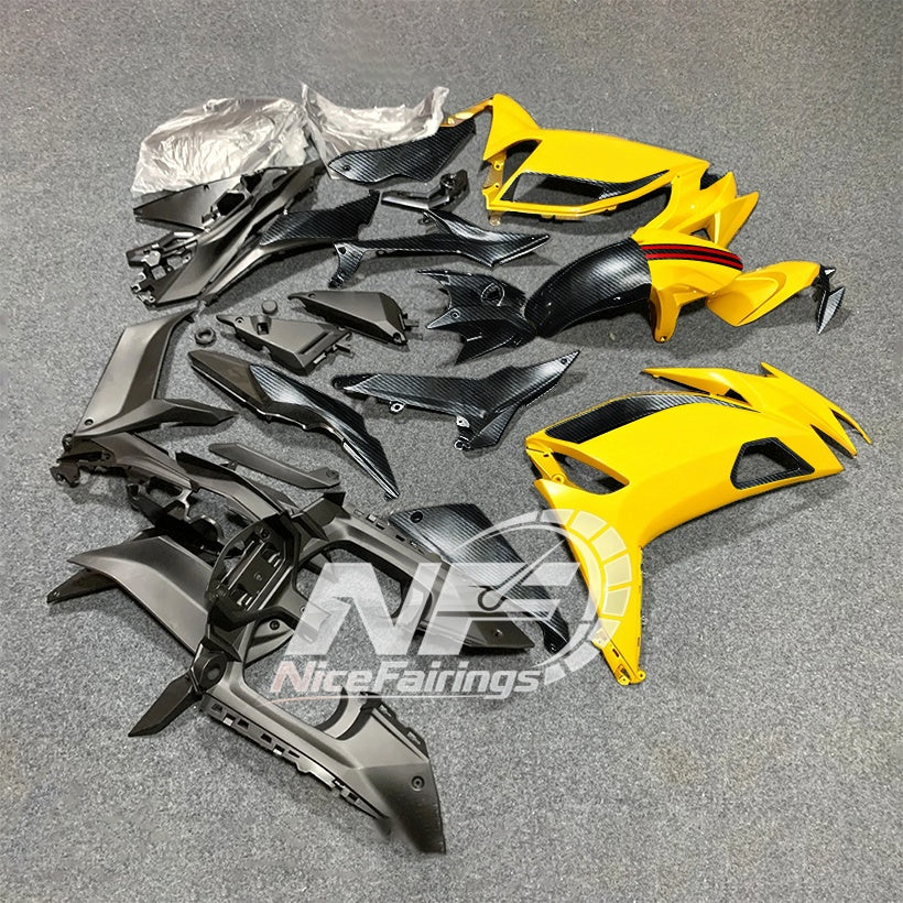 For KAWASAKI Ninja 650 ER-6F 2020-2026 Yellow Black Sportbike Fairings Kit Replacement Cowling | NiceFairings - rear angle image