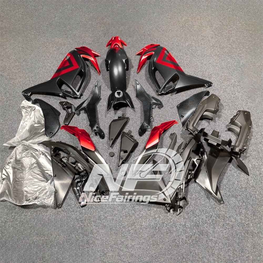 For KAWASAKI Ninja 650 ER-6F 2020-2026 Red Black Custom Painted Motorcycle Fairings Kit | NiceFairings - rear angle image