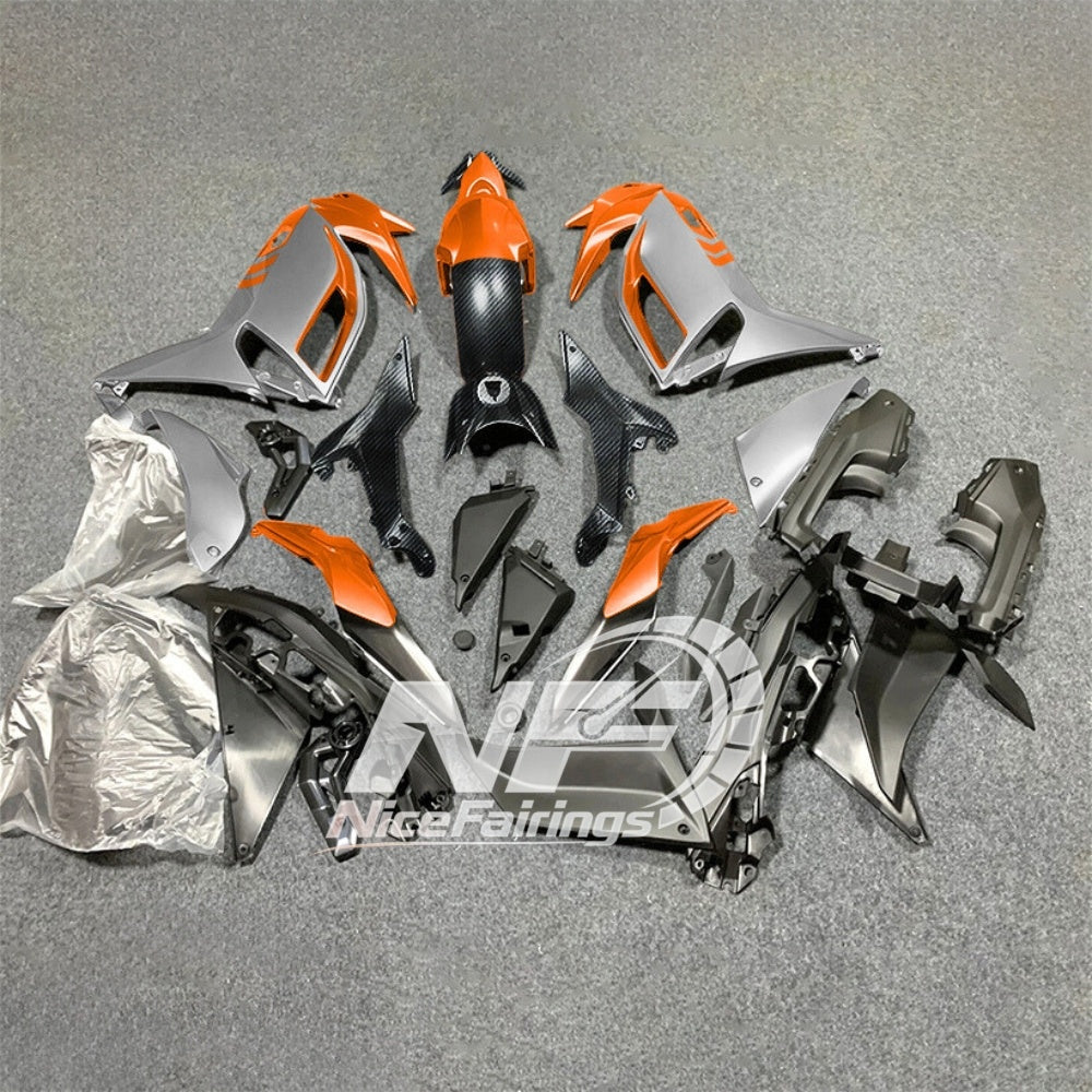 For KAWASAKI Ninja 650 ER-6F 2020-2026 Orange Black ABS Fairing Kit Complete Bodywork Panels | NiceFairings - rear angle image