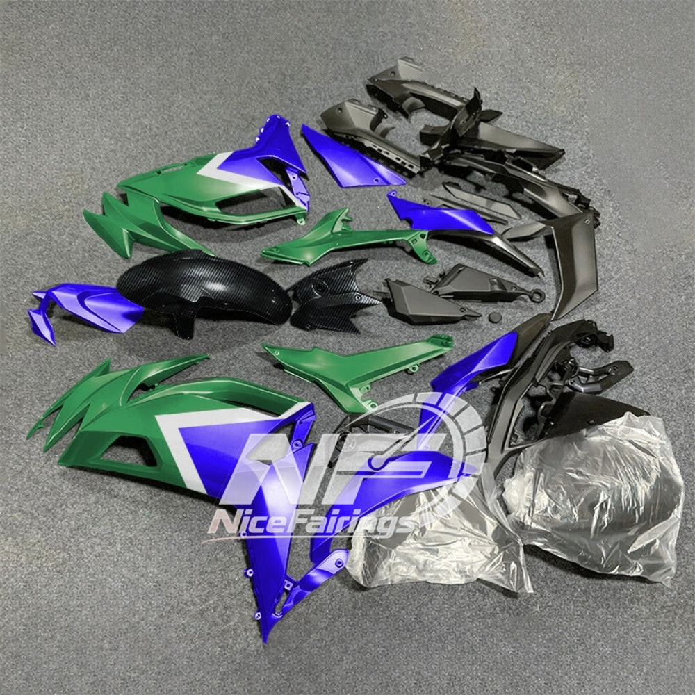 For KAWASAKI Ninja 650 ER-6F 2020-2026 Blue Black ABS Fairing Kit Complete Bodywork Panels | NiceFairings - rear angle image