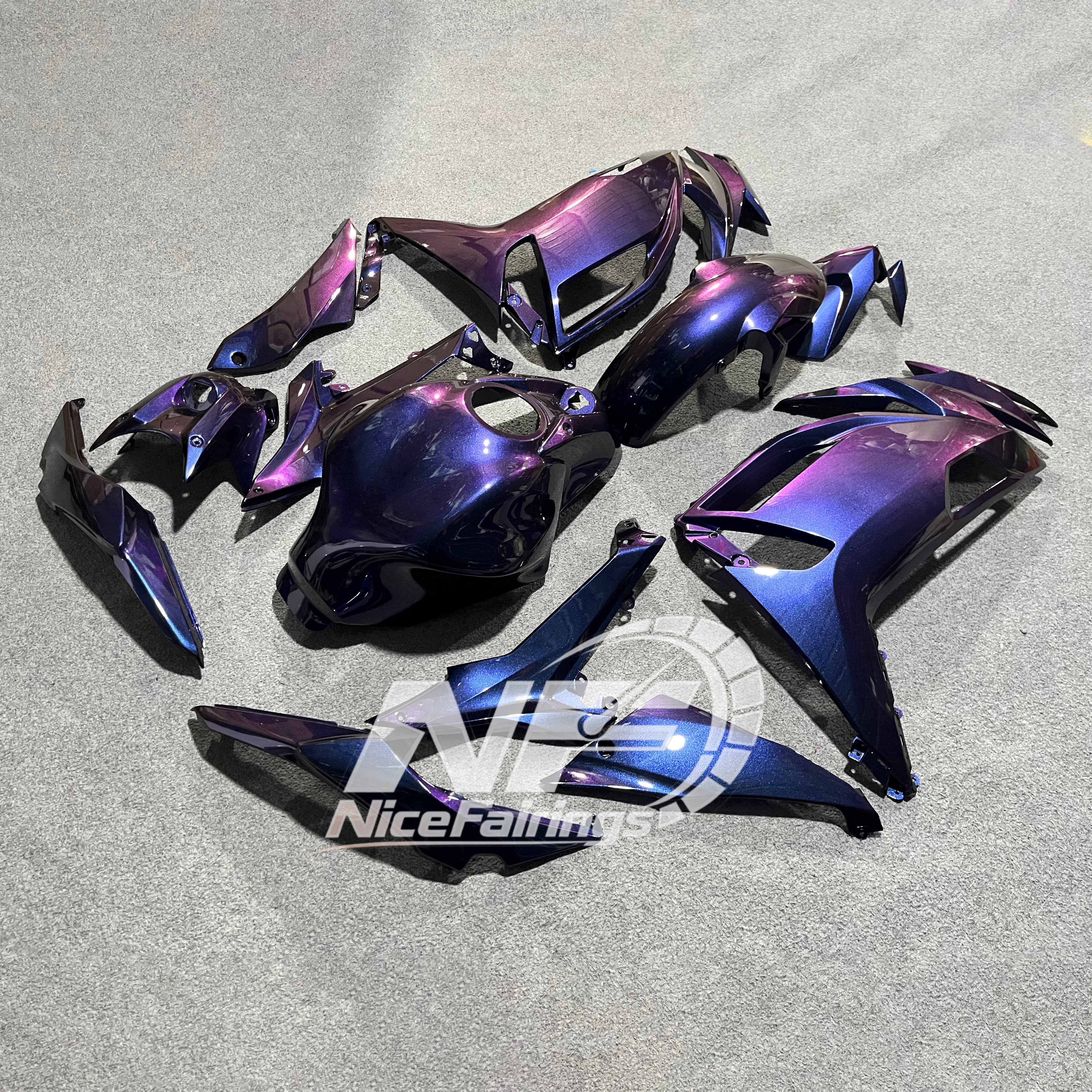 For KAWASAKI Ninja 650 ER-6F 2020-2026 Blue Black Sportbike Fairings Kit Replacement Cowling | NiceFairings - rear angle image