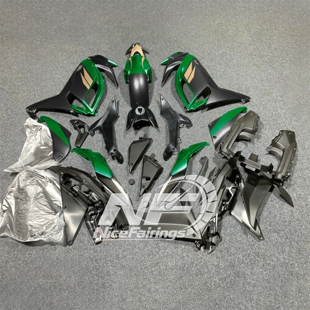 For KAWASAKI Ninja 650 ER-6F 2020-2026 Green Black Aftermarket ABS Fairing Kit Full Bodywork | NiceFairings - rear angle image