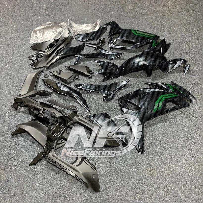 For KAWASAKI Ninja 650 ER-6F 2020-2026 Green Black ABS Fairing Kit Complete Bodywork Panels | NiceFairings - rear angle image