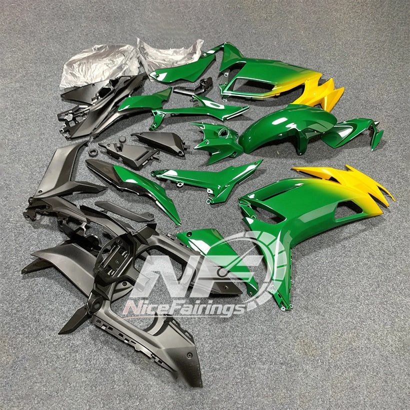 For KAWASAKI Ninja 650 ER-6F 2020-2026 Green Black Aftermarket ABS Fairing Kit Full Bodywork | NiceFairings - rear angle image