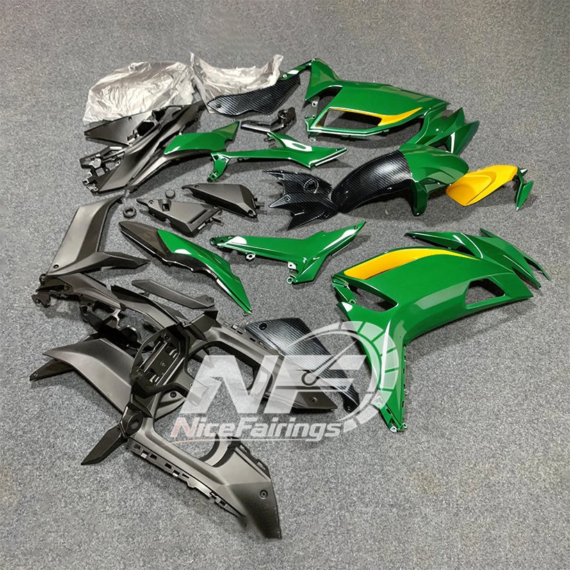 For KAWASAKI Ninja 650 ER-6F 2020-2026 Green Black Sportbike Fairings Kit Replacement Cowling | NiceFairings - rear angle image