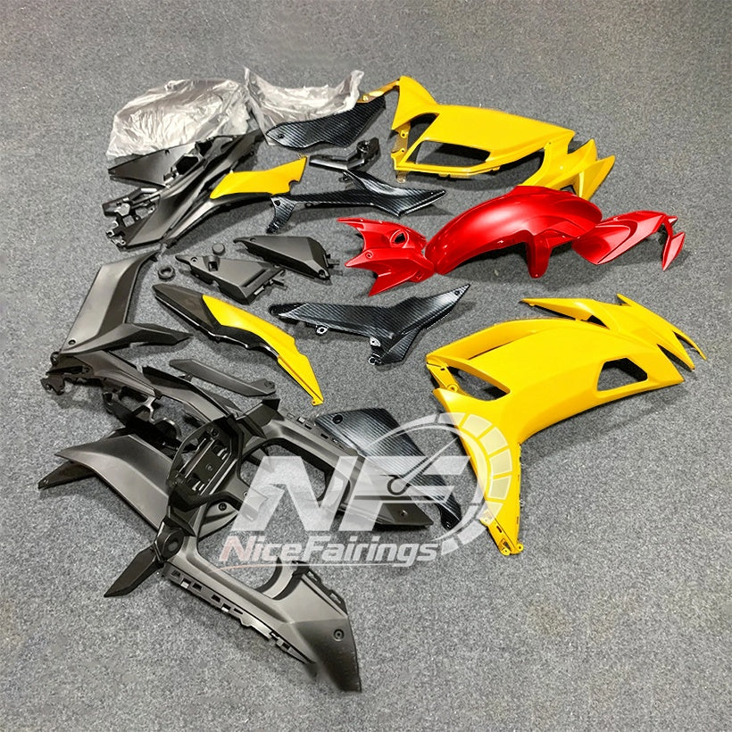 For KAWASAKI Ninja 650 ER-6F 2020-2026 Yellow Black Custom Painted Motorcycle Fairings Kit | NiceFairings - rear angle image