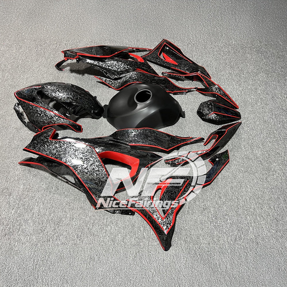 For Kawasaki ZX6R 636 Custom Painted ABS Body Kit Blue Silver Signature Edition | NiceFairings - front angle image