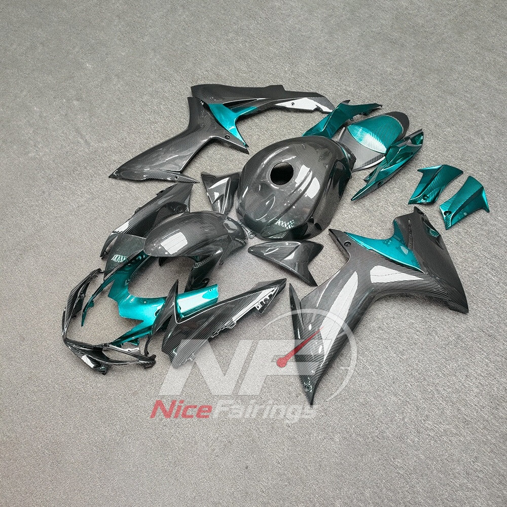 For Suzuki GSX-R600 GSX-R750 K11 2011-2016 Custom Fairings White Black ABS Sportbike Plastics | NiceFairings - front angle image