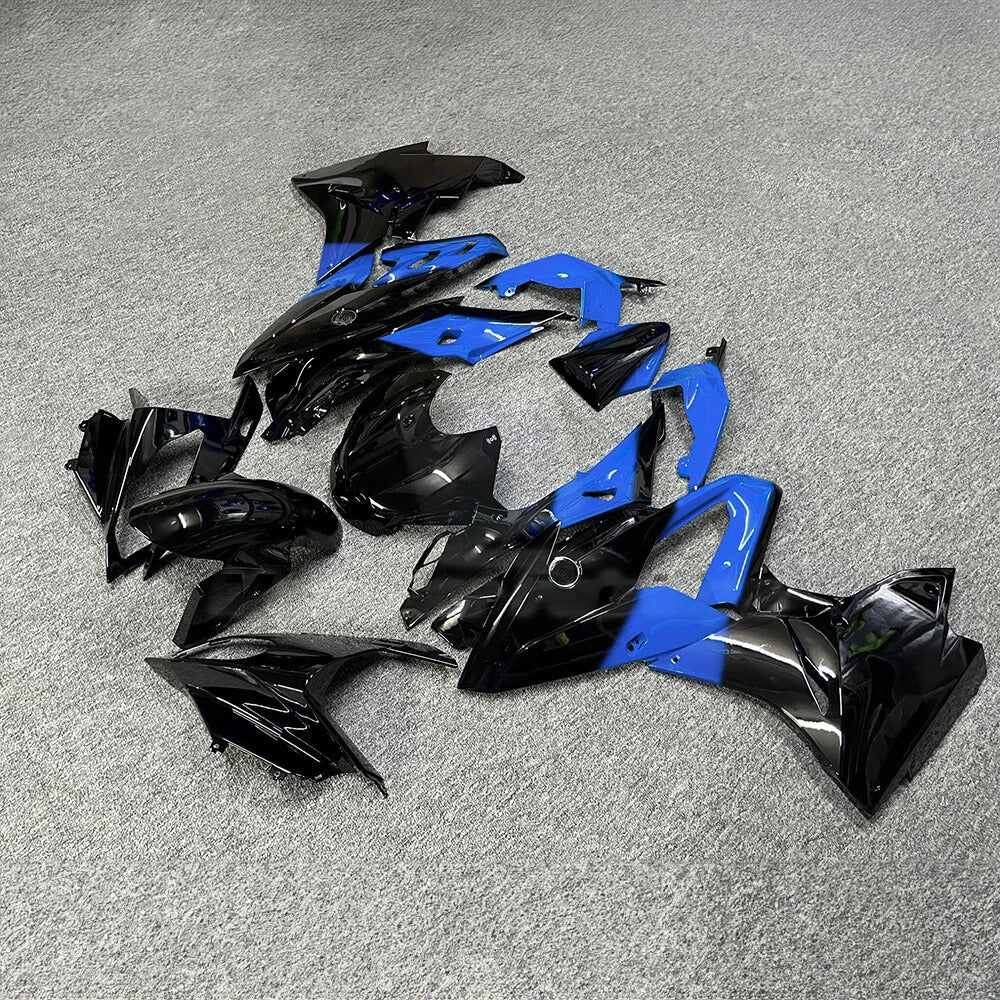 For BMW S1000RR 2017-2018 Grey Blue Standard No Tank Cover ABS Fairing Kit, Custom Painted Motorcycle Bodywork | NiceFairings - front angle image