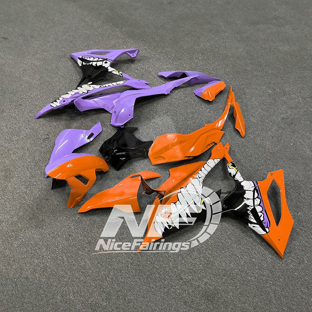 For BMW S1000RR 2019-2022 Orange Black Sportbike Fairings, Custom ABS Bodywork And Replacement Plastics | NiceFairings - front angle image