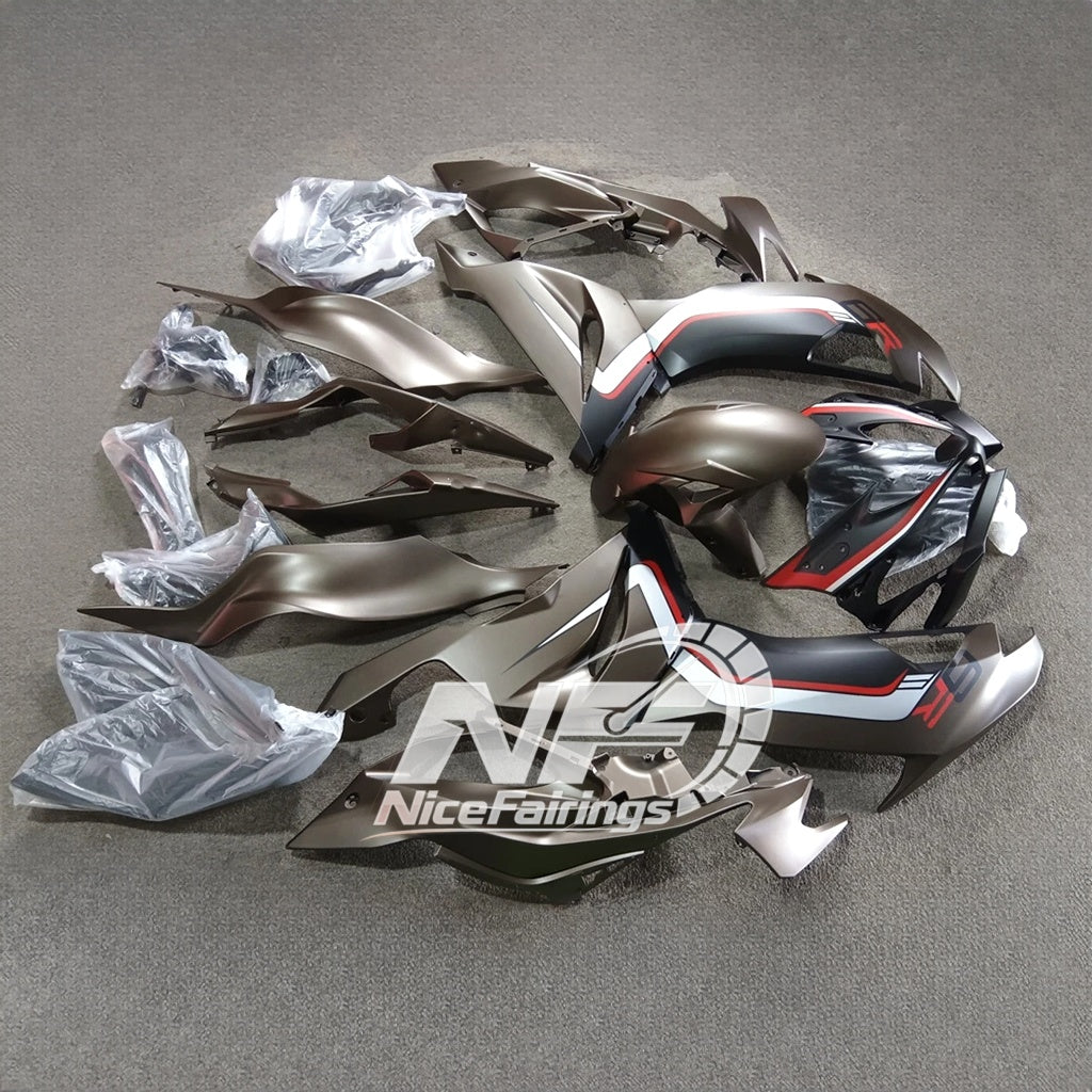 ZX6R 636 2019-2023 Painted Motorcycle Bodywork Grey Red | NiceFairings - front angle image