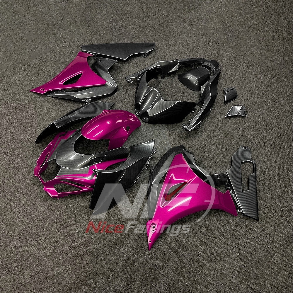 For Suzuki GSXR1000 K17 2017-2026 Painted ABS Fairings Pink Black Complete Bodywork | NiceFairings - front angle image