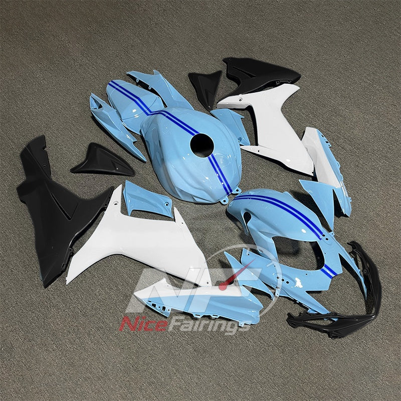 For Suzuki GSXR600 GSXR750 K11 2011-2016 ABS Fairing Kit Blue Black Painted Bodywork | NiceFairings - front angle image