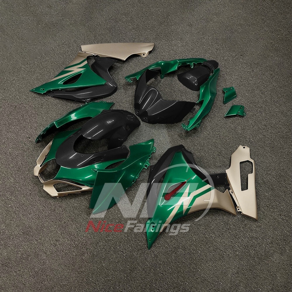 For Suzuki GSXR1000 K17 2017-2026 K17 ABS Fairing Kit Green Black Painted Bodywork | NiceFairings - front angle image