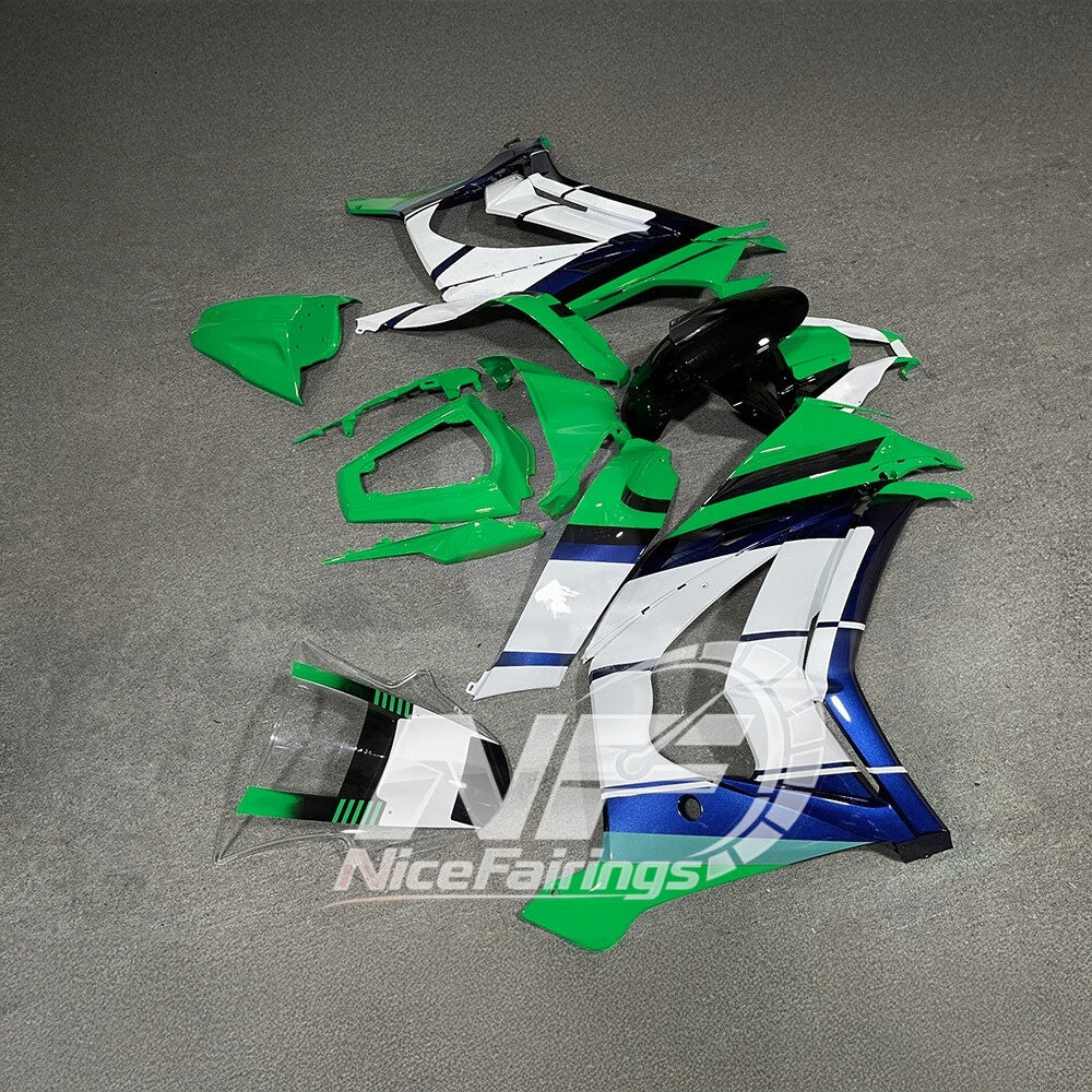 Ninja ZX10R 2011-2015 Custom Painted Replacement Plastics | NiceFairings - front angle image