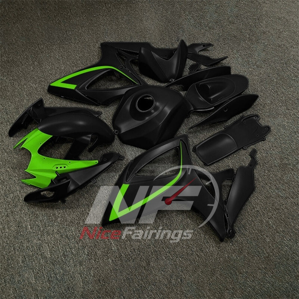 For Suzuki GSXR600 GSXR750 K6 2006-2007 Motorcycle Fairing Kit Black Gray Body Panels | NiceFairings - front angle image