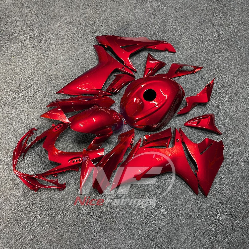 For Suzuki GSX-R600 GSX-R750 K11 2011-2016 Sportbike Fairing Set Red White Custom Painted Plastics | NiceFairings - front angle image