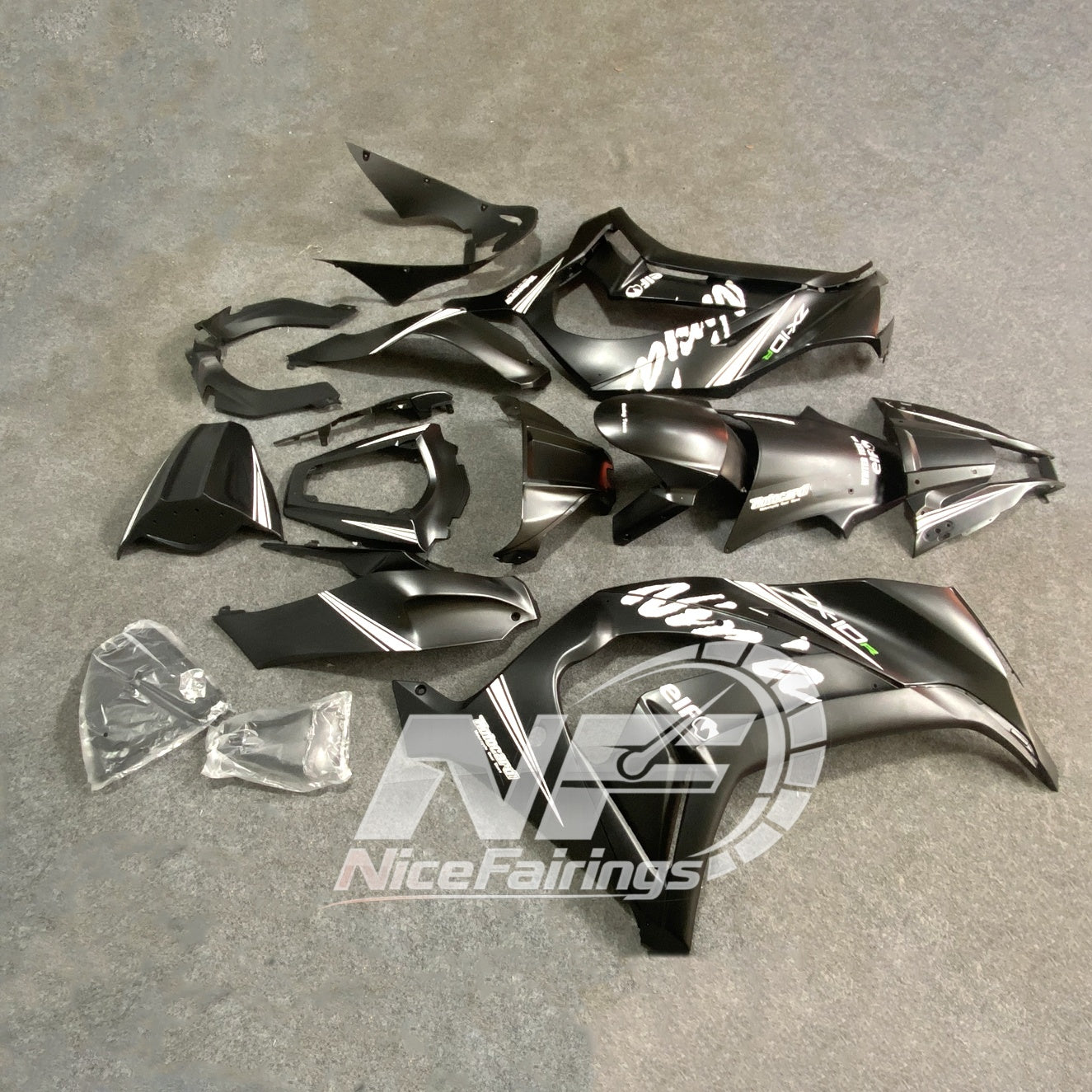 Ninja ZX10R 2011-2015 ABS Body Panels Fairing Set | NiceFairings - front angle image