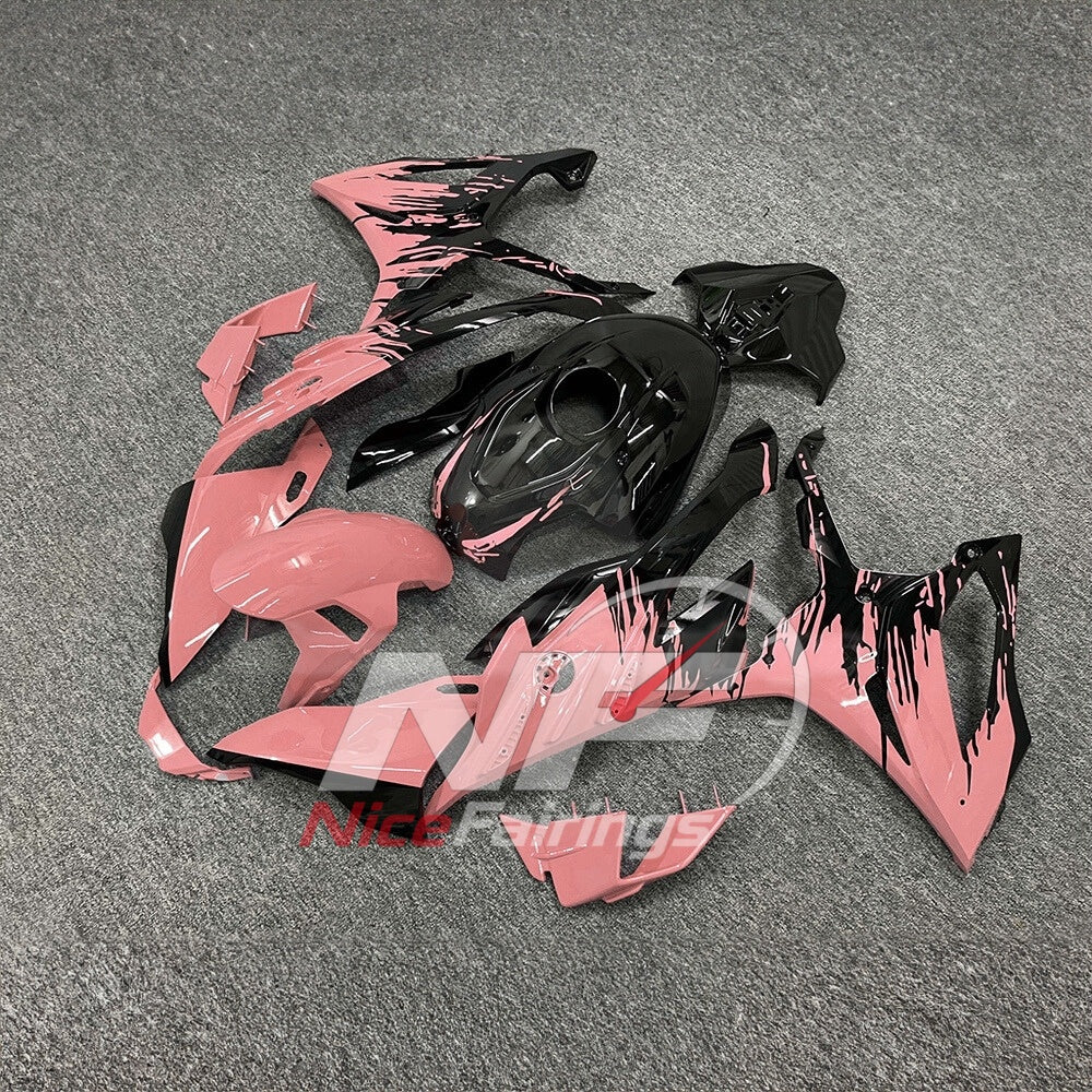 For BMW S1000RR 2023-2024 Red Black ABS Body Kit with Street and Track Fairing Panels | NiceFairings - front angle image