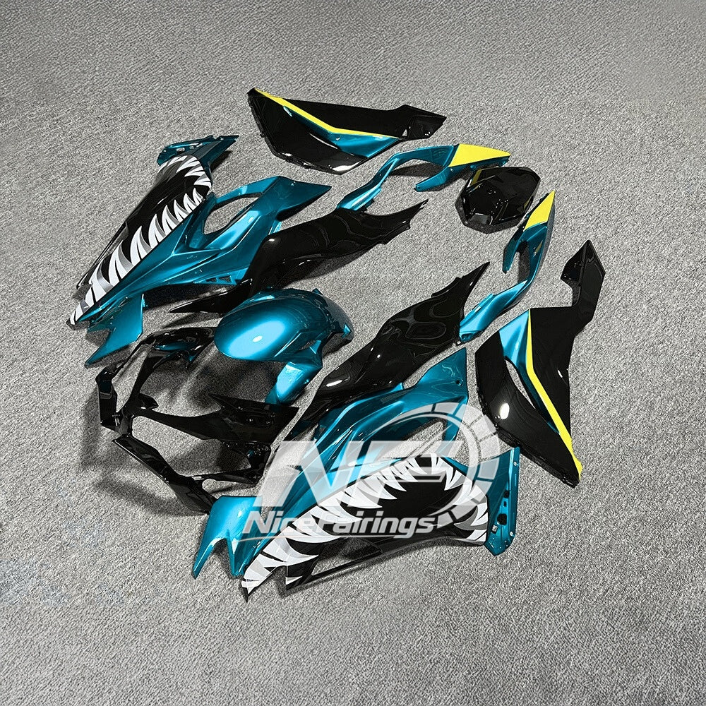 Kawasaki ZX6R 636 2019-2023 ABS Fairing Kit Green Black Tank Cover | NiceFairings - front angle image