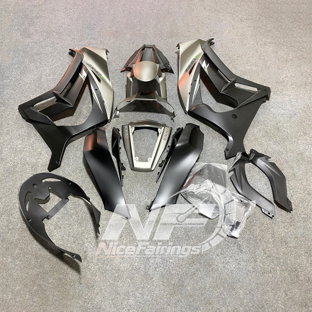 For KAWASAKI ZX10R 2011-2015 Custom Sportbike Fairings | NiceFairings - front angle image