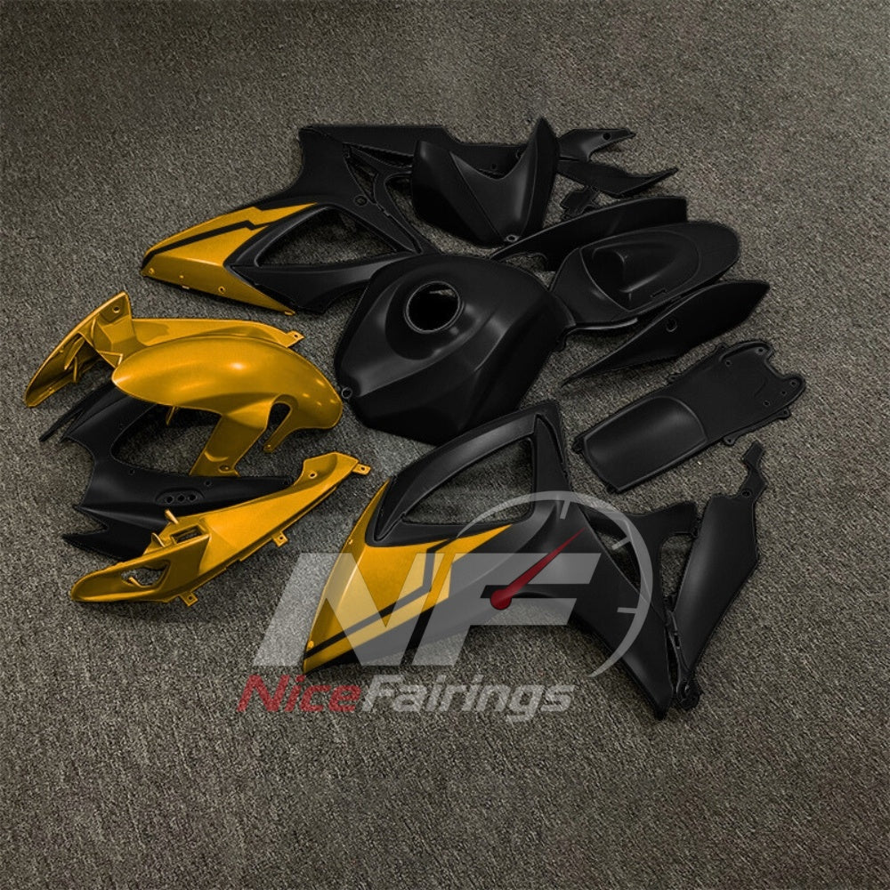 For Suzuki GSX-R600 GSX-R750 K6 2006-2007 Custom Fairings Black Gray ABS Sportbike Plastics | NiceFairings - front angle image